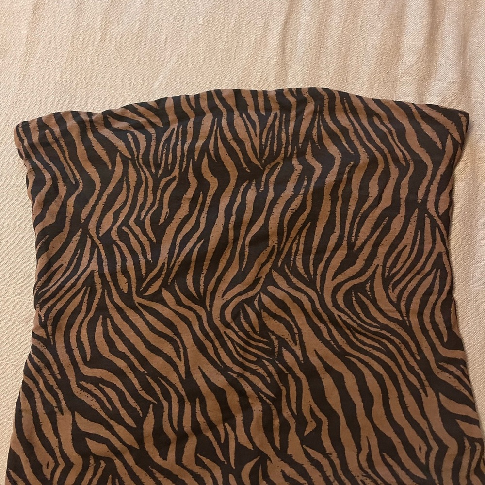 Cotton On Black and Brown Zebra Print Top
